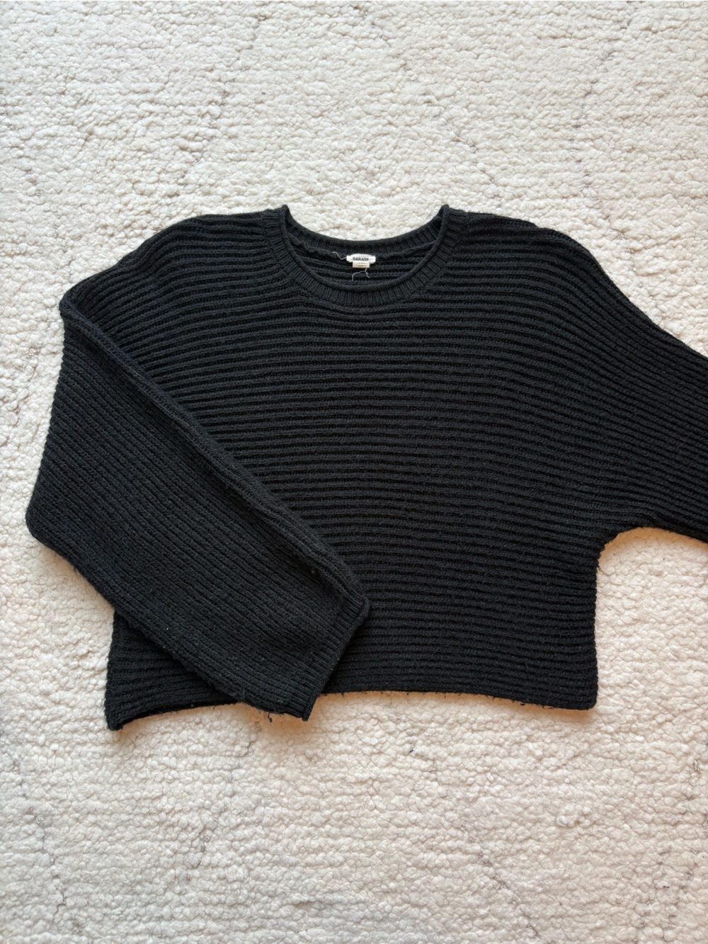Garage Black Knit Cropped Sweater